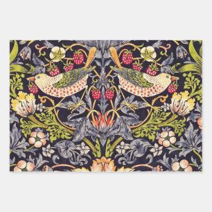 William Morris Strawberry Thief Floral Art Nouveau Inpakpapier Vel