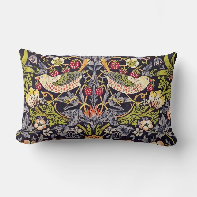 William Morris Strawberry Thief Floral Art Nouveau Kussen (Voorkant)