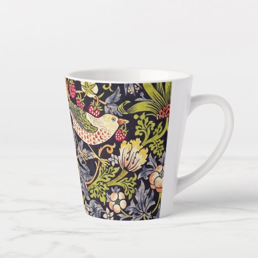 William Morris Strawberry Thief Floral Art Nouveau Latte Mok (Rechts)