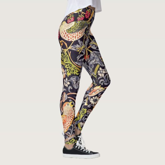 William Morris Strawberry Thief Floral Art Nouveau Leggings (Rechts)