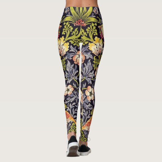William Morris Strawberry Thief Floral Art Nouveau Leggings (Achterkant)
