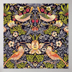 William Morris Strawberry Thief Floral Art Nouveau Poster