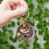 William Morris Strawberry Thief Floral Art Nouveau Sleutelhanger (Hand)