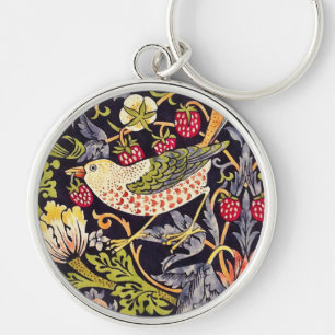 William Morris Strawberry Thief Floral Art Nouveau Sleutelhanger