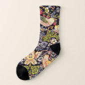 William Morris Strawberry Thief Floral Art Nouveau Sokken (Links - buitenkant)