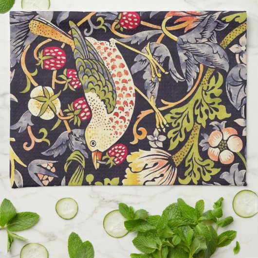 William Morris Strawberry Thief Floral Art Nouveau Theedoek (Gevouwen)