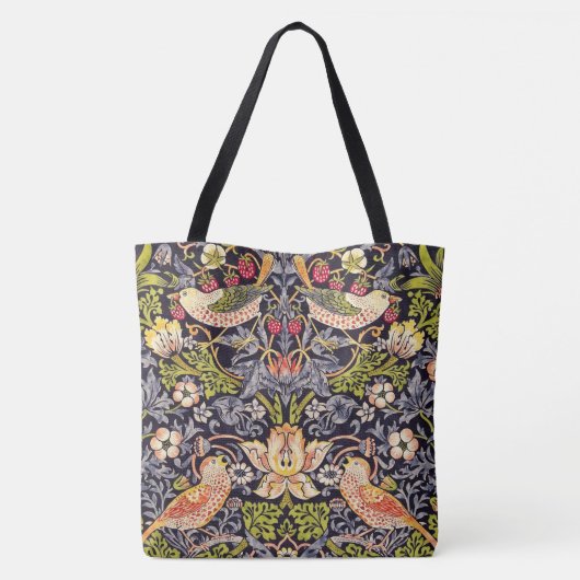 William Morris Strawberry Thief Floral Art Nouveau Tote Bag (Achterkant)