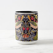 William Morris Strawberry Thief Floral Art Nouveau Tweekleurige Koffiemok (Center)