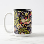 William Morris Strawberry Thief Floral Art Nouveau Tweekleurige Koffiemok (Links)
