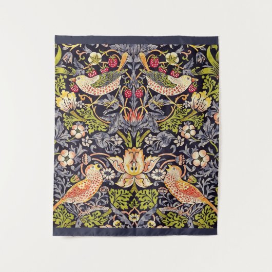 William Morris Strawberry Thief Floral Art Nouveau Wandkleed (Voorkant)