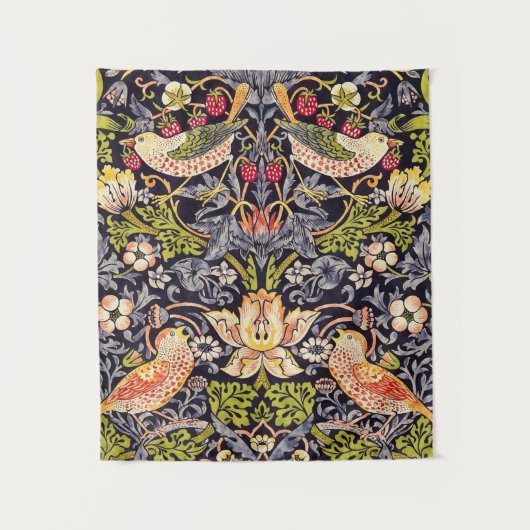 William Morris Strawberry Thief Floral Art Nouveau Wandkleed (Voorkant)