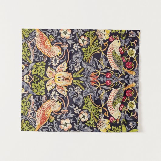 William Morris Strawberry Thief Floral Art Nouveau Wandkleed (Voorkant (horizontaal))