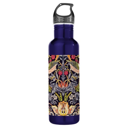 William Morris Strawberry Thief Floral Art Nouveau Waterfles (Voorkant)