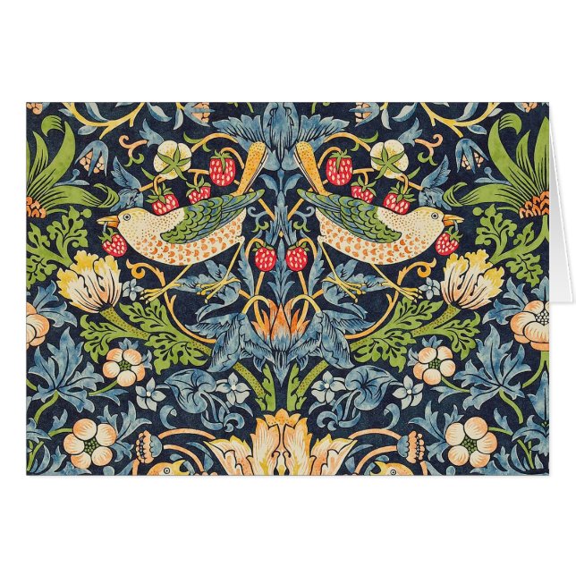 William Morris Strawberry Thief Floral Pattern (Voorkant Horizontaal)