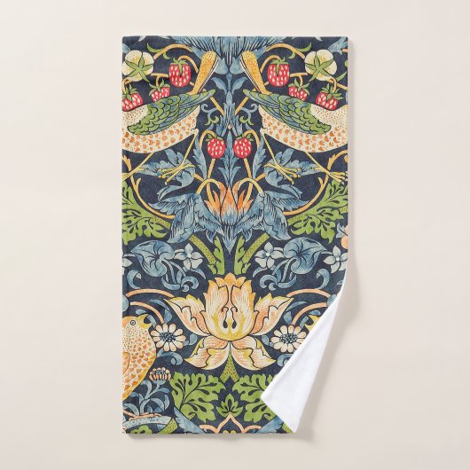 William Morris Strawberry Thief Floral Pattern Bad Handdoek (Handdoek)