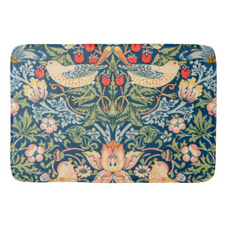 William Morris Strawberry Thief Floral Pattern Badmat