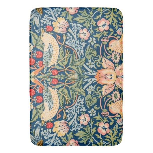 William Morris Strawberry Thief Floral Pattern Badmat (Voorkant Verticaal)