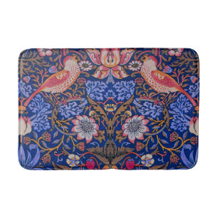 William Morris Strawberry Thief Floral Pattern Badmat