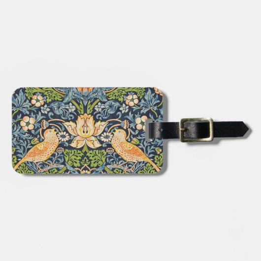 William Morris Strawberry Thief Floral Pattern Bagagelabel (Voorkant horizontaal)