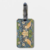 William Morris Strawberry Thief Floral Pattern Bagagelabel (Achterkant verticaal)
