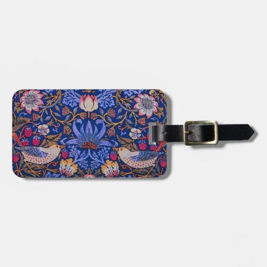 William Morris Strawberry Thief Floral Pattern Bagagelabel (Voorkant horizontaal)