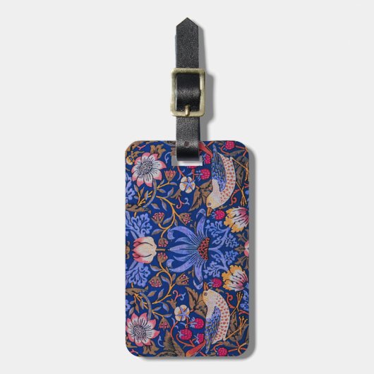William Morris Strawberry Thief Floral Pattern Bagagelabel (Voorkant verticaal)