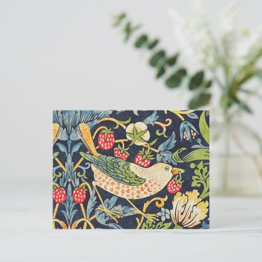 William Morris Strawberry Thief Floral Pattern Briefkaart (Staand voorkant)