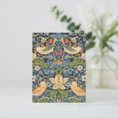 William Morris Strawberry Thief Floral Pattern Briefkaart (Staand voorkant)