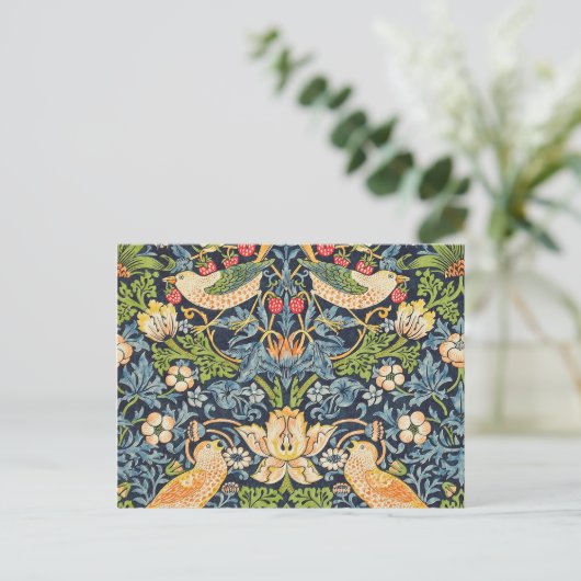 William Morris Strawberry Thief Floral Pattern Briefkaart (Staand voorkant)