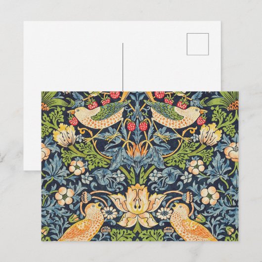 William Morris Strawberry Thief Floral Pattern Briefkaart (Voorkant / Achterkant)
