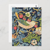 William Morris Strawberry Thief Floral Pattern Briefkaart (Voorkant / Achterkant)