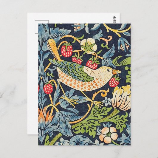 William Morris Strawberry Thief Floral Pattern Briefkaart (Voorkant / Achterkant)