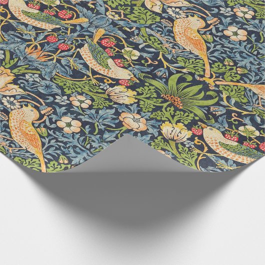 William Morris Strawberry Thief Floral Pattern Cadeaupapier (Hoek)