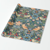 William Morris Strawberry Thief Floral Pattern Cadeaupapier (Uitgerold)