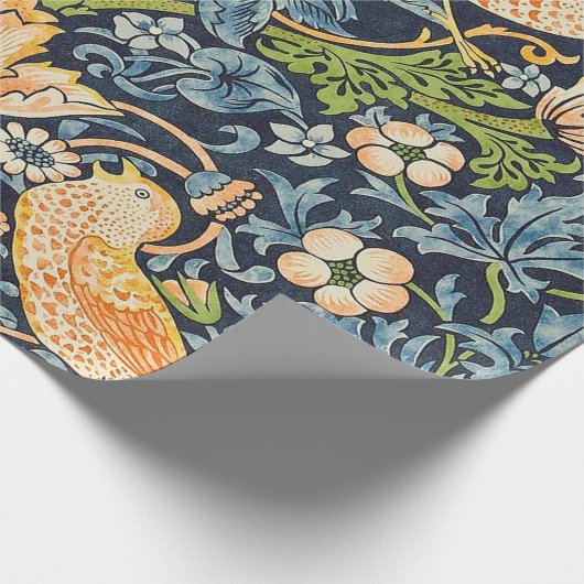 William Morris Strawberry Thief Floral Pattern Cadeaupapier (Hoek)
