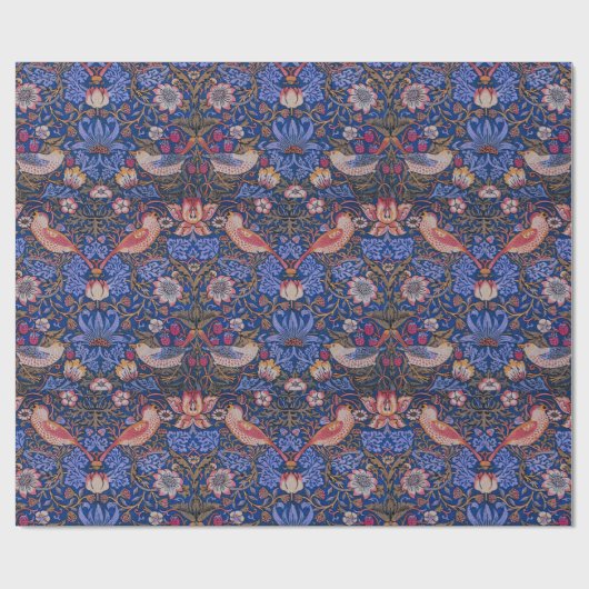 William Morris Strawberry Thief Floral Pattern Cadeaupapier (Vlak)