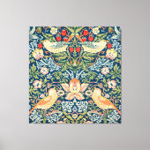 William Morris Strawberry Thief Floral Pattern Canvas Afdruk (Voorkant)