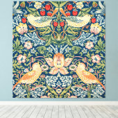 William Morris Strawberry Thief Floral Pattern Canvas Afdruk (Insitu (Houten vloer))