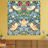 William Morris Strawberry Thief Floral Pattern Canvas Afdruk (Insitu (Woonkamer))