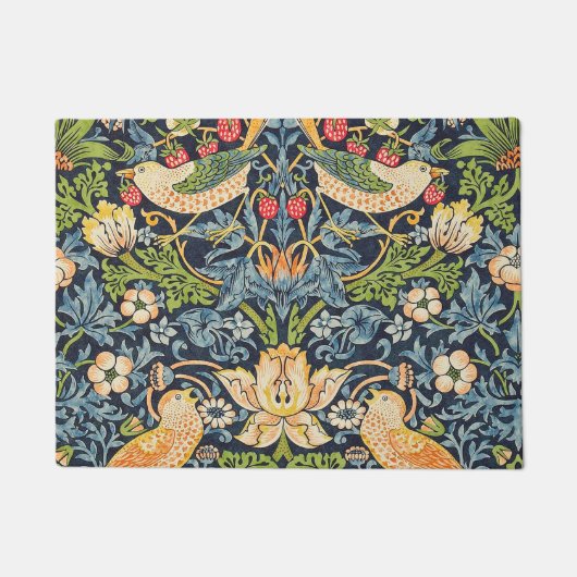 William Morris Strawberry Thief Floral Pattern Deurmat (Voorkant)
