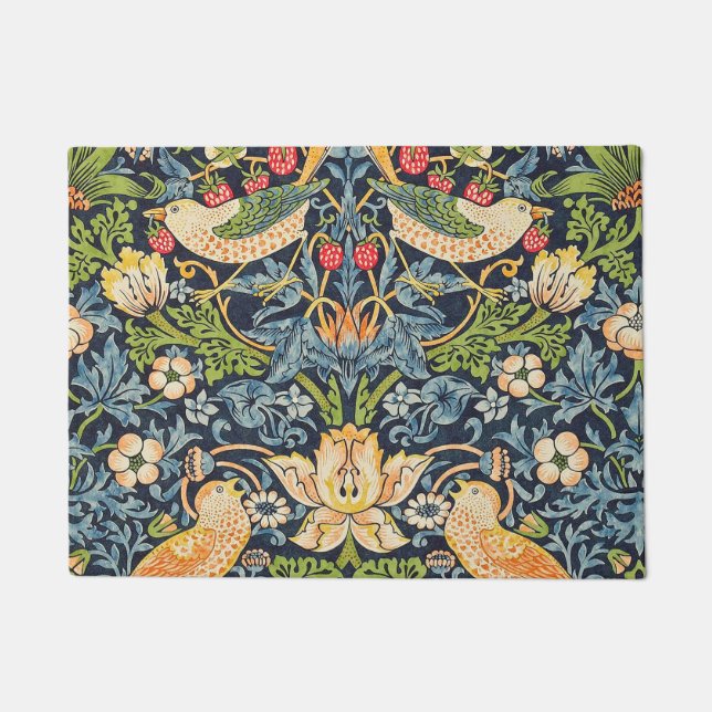 William Morris Strawberry Thief Floral Pattern Deurmat (Voorkant)