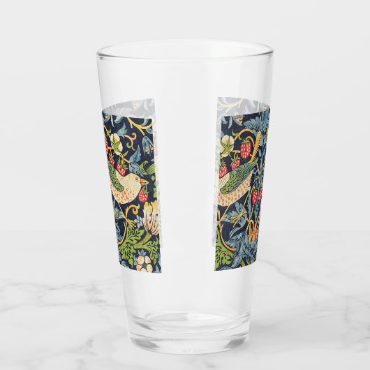 William Morris Strawberry Thief Floral Pattern Glas (Links)