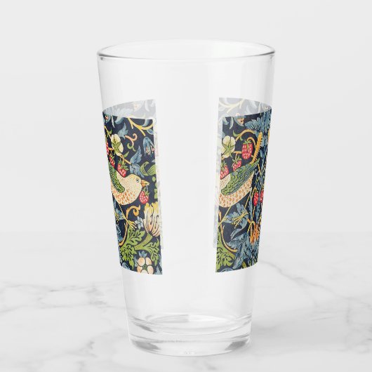 William Morris Strawberry Thief Floral Pattern Glas (Rechts)