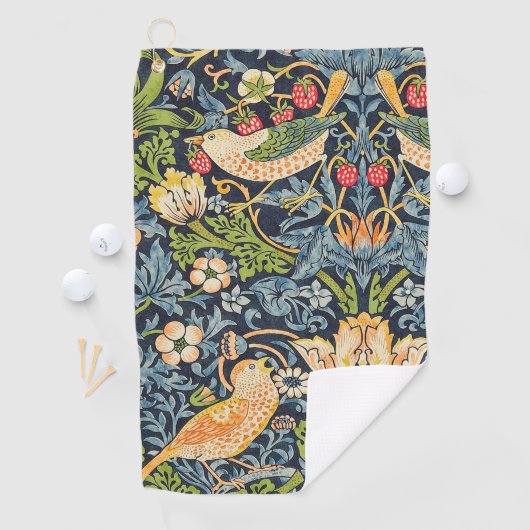 William Morris Strawberry Thief Floral Pattern Golfhanddoek (Insitu)