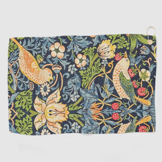 William Morris Strawberry Thief Floral Pattern Golfhanddoek (Horizontaal)