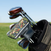 William Morris Strawberry Thief Floral Pattern Golfheadcover (Insitu)