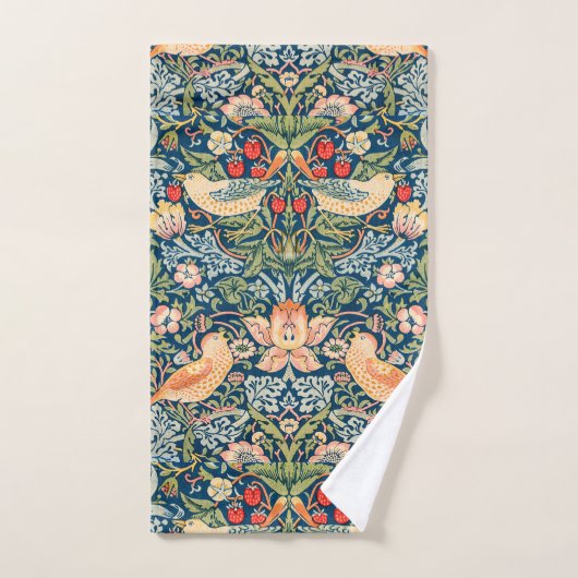 William Morris Strawberry Thief Floral Pattern Handdoek (Handdoek)