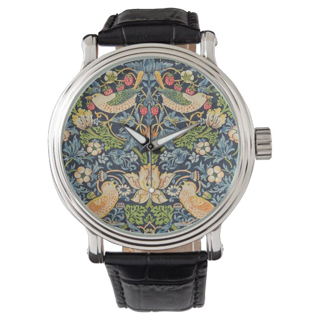 William Morris Strawberry Thief Floral Pattern Horloge (Voorkant)