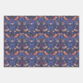 William Morris Strawberry Thief Floral Pattern Inpakpapier Vel (Voorkant)