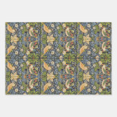 William Morris - Strawberry Thief Floral Pattern Inpakpapier Vel (Voorkant)